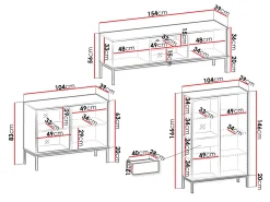 Stuemøbelsæt Manal (Sort + Wotan eg)