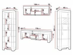 Stuemøbelsæt Melfeli 124 (Sonoma eg)