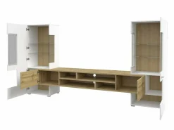 Stuemøbelsæt Mondalo 105 (Wotan eg + Glansfuld hvid)