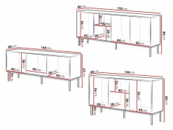 Stuemøbelsæt Monevare 105 (Sort + Wotan eg)