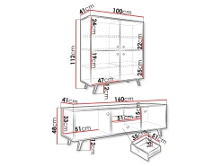 Stuemøbelsæt Monfera 105 (Hvid)