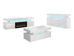 Stuemøbelsæt Monfero I (Hvid + Glansfuld hvid)
