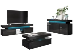 Stuemøbelsæt Monfero (Sort + Blank sort)