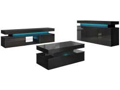 Stuemøbelsæt Monfero (Sort + Blank sort)