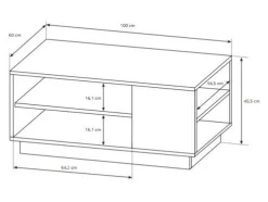 Stuemøbelsæt Novbela 114 (Hvid + Glansfuld hvid + Grandson eg)