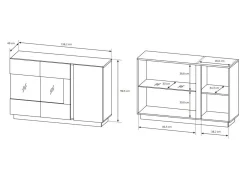 Stuemøbelsæt Novbela 114 (Hvid + Glansfuld hvid + Grandson eg)