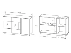 Stuemøbelsæt Novbela 113 (Hvid + Glansfuld hvid + Grandson eg)
