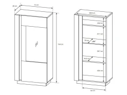 Stuemøbelsæt Novbela 113 (Hvid + Glansfuld hvid + Grandson eg)