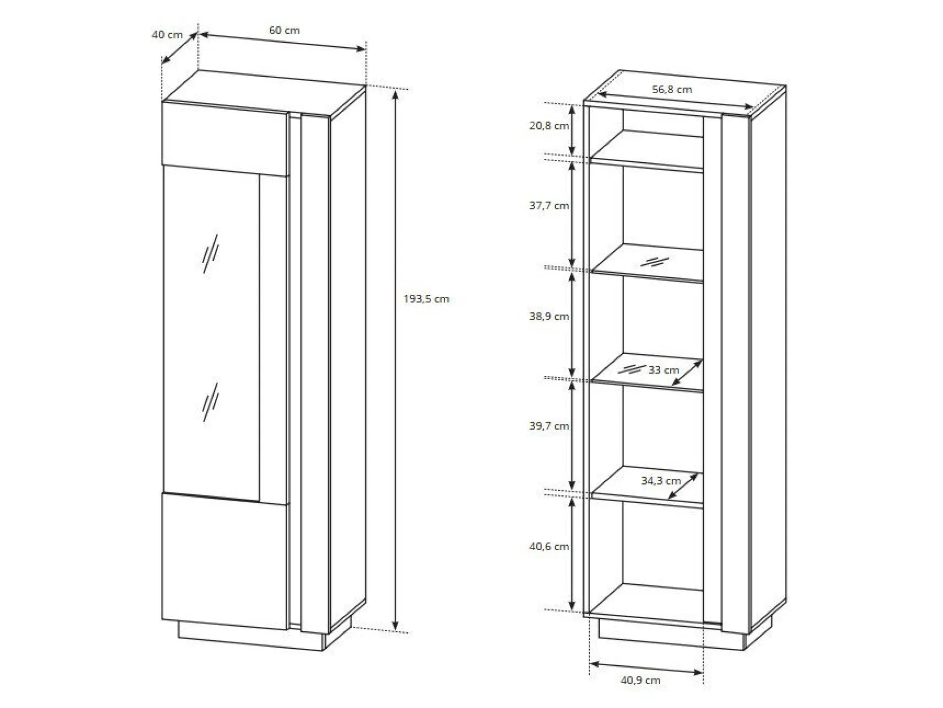 Stuemøbelsæt Novbela 113 (Hvid + Glansfuld hvid + Grandson eg)