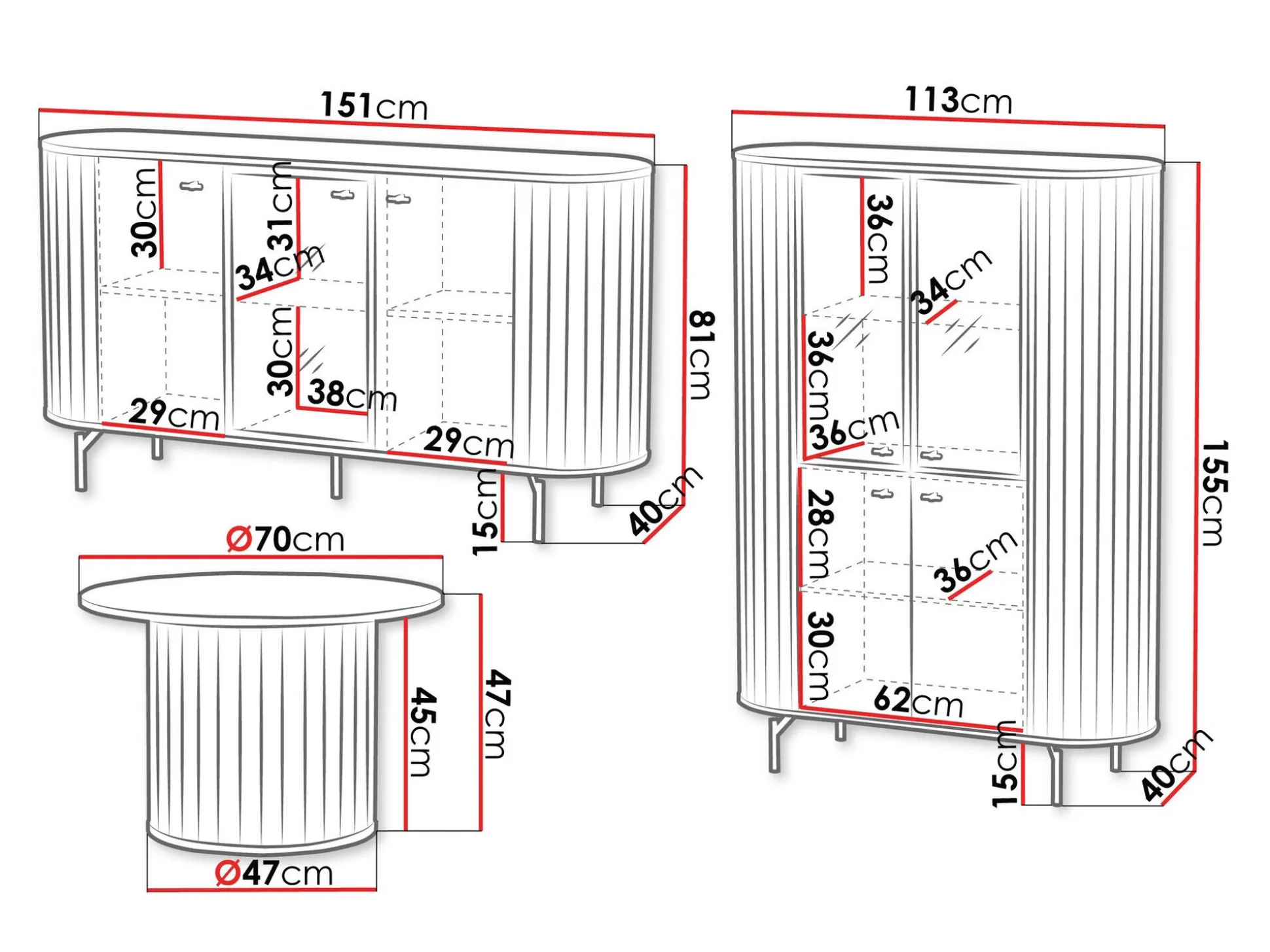Stuemøbelsæt Novmono 109 (Sort)