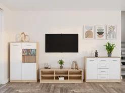 Stuemøbelsæt Novsore 165 (Sonoma eg + Hvid)