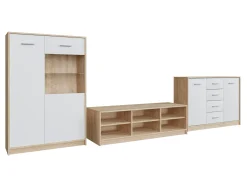 Stuemøbelsæt Novsore 165 (Sonoma eg + Hvid)