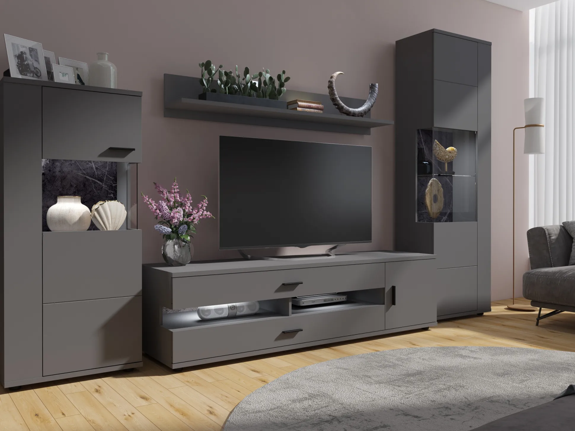 Stuemøbelsæt Ontario 161 (Grafit)