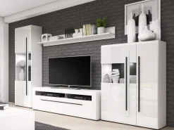 Stuemøbelsæt Ophsalu 111 (Hvid + Glansfuld hvid)