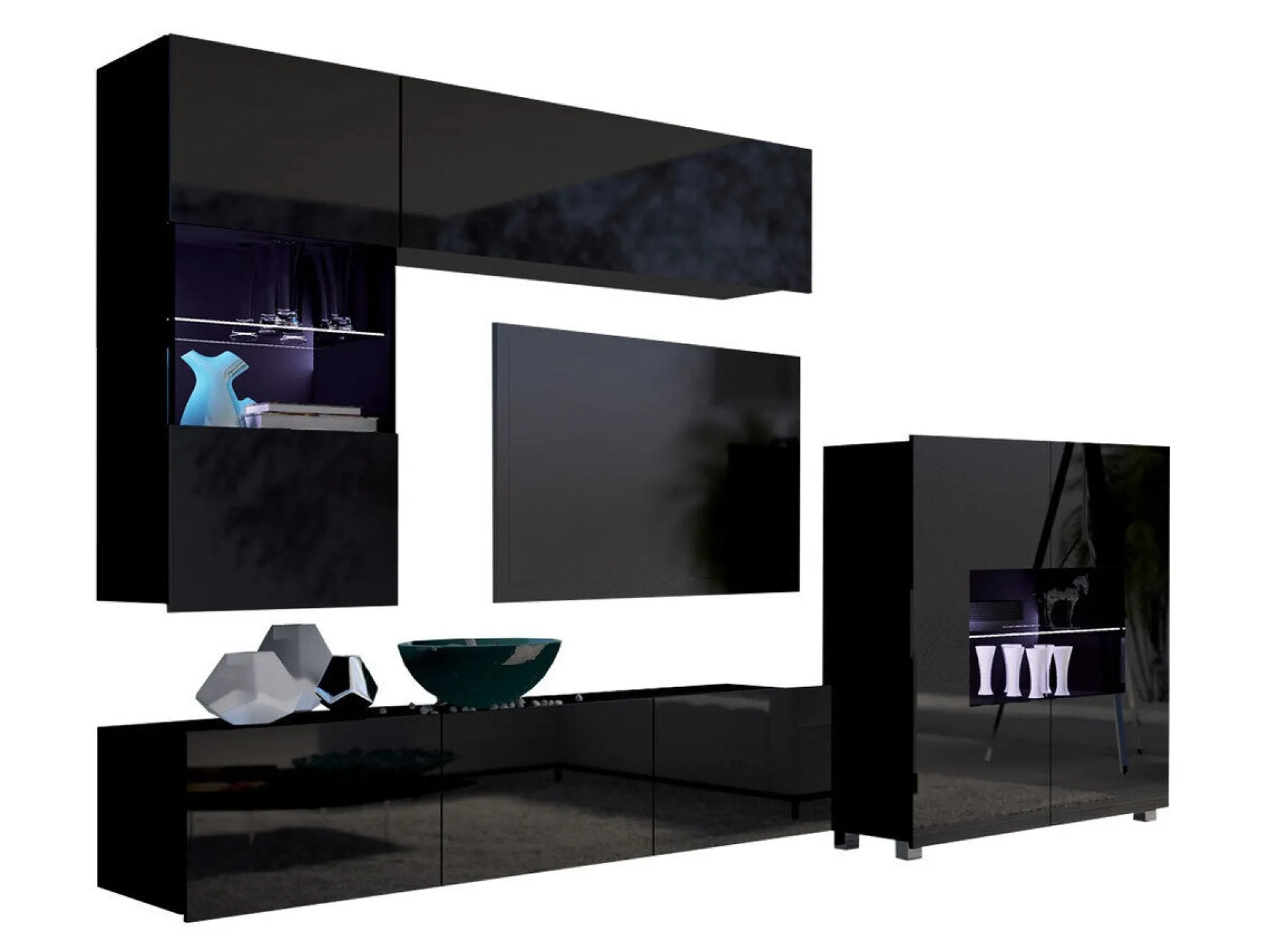 Stuemøbelsæt Remus III (Sort + Blank sort)