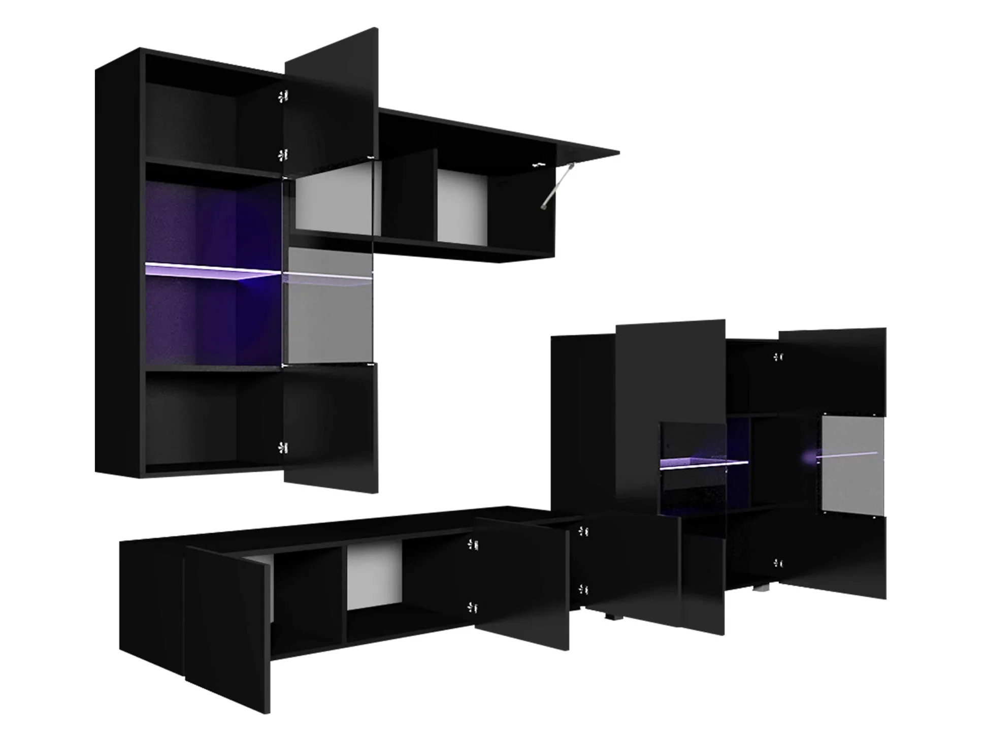 Stuemøbelsæt Remus III (Sort + Blank sort)