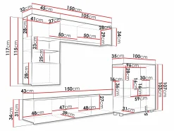 Stuemøbelsæt Remus III (Sort + Blank sort)