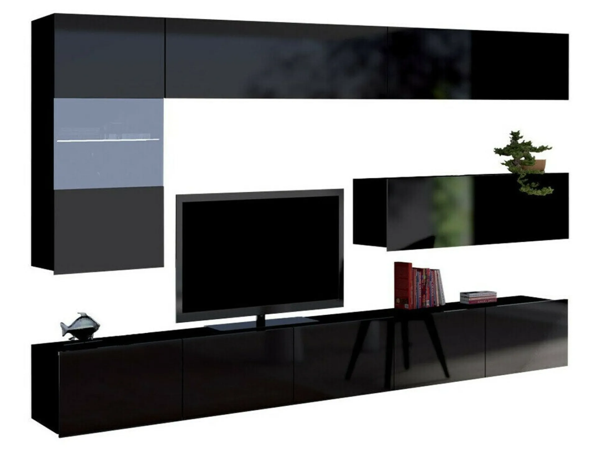 Stuemøbelsæt Remus IV (Sort + Blank sort)