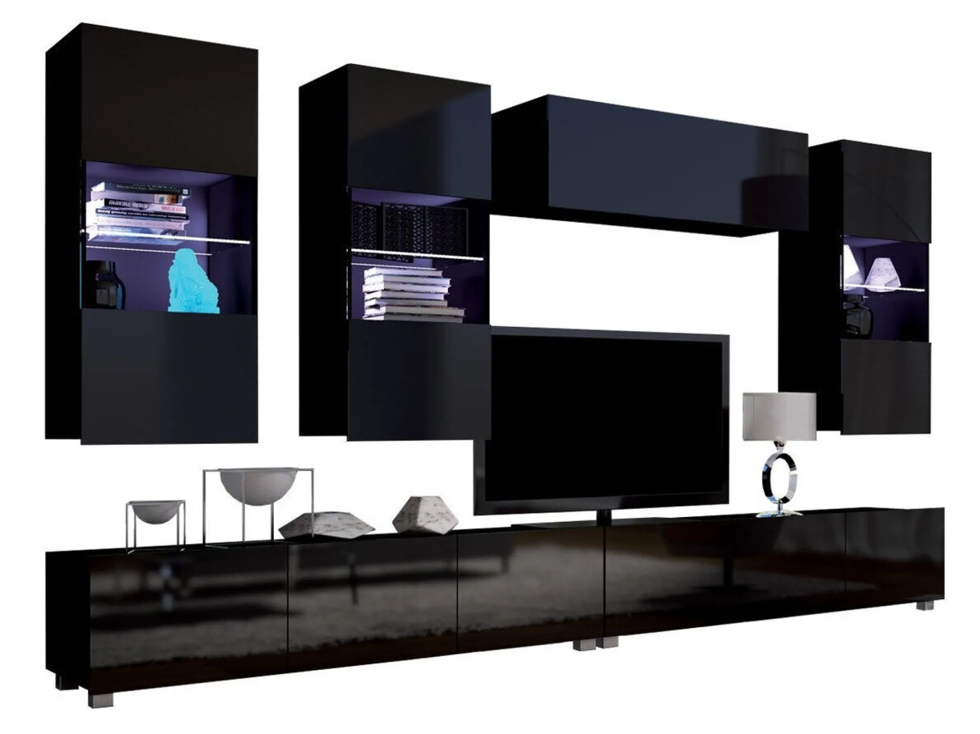 Stuemøbelsæt Remus V (Sort + Blank sort)