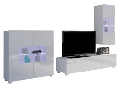 Stuemøbelsæt Remus VII (Hvid + Glansfuld hvid)