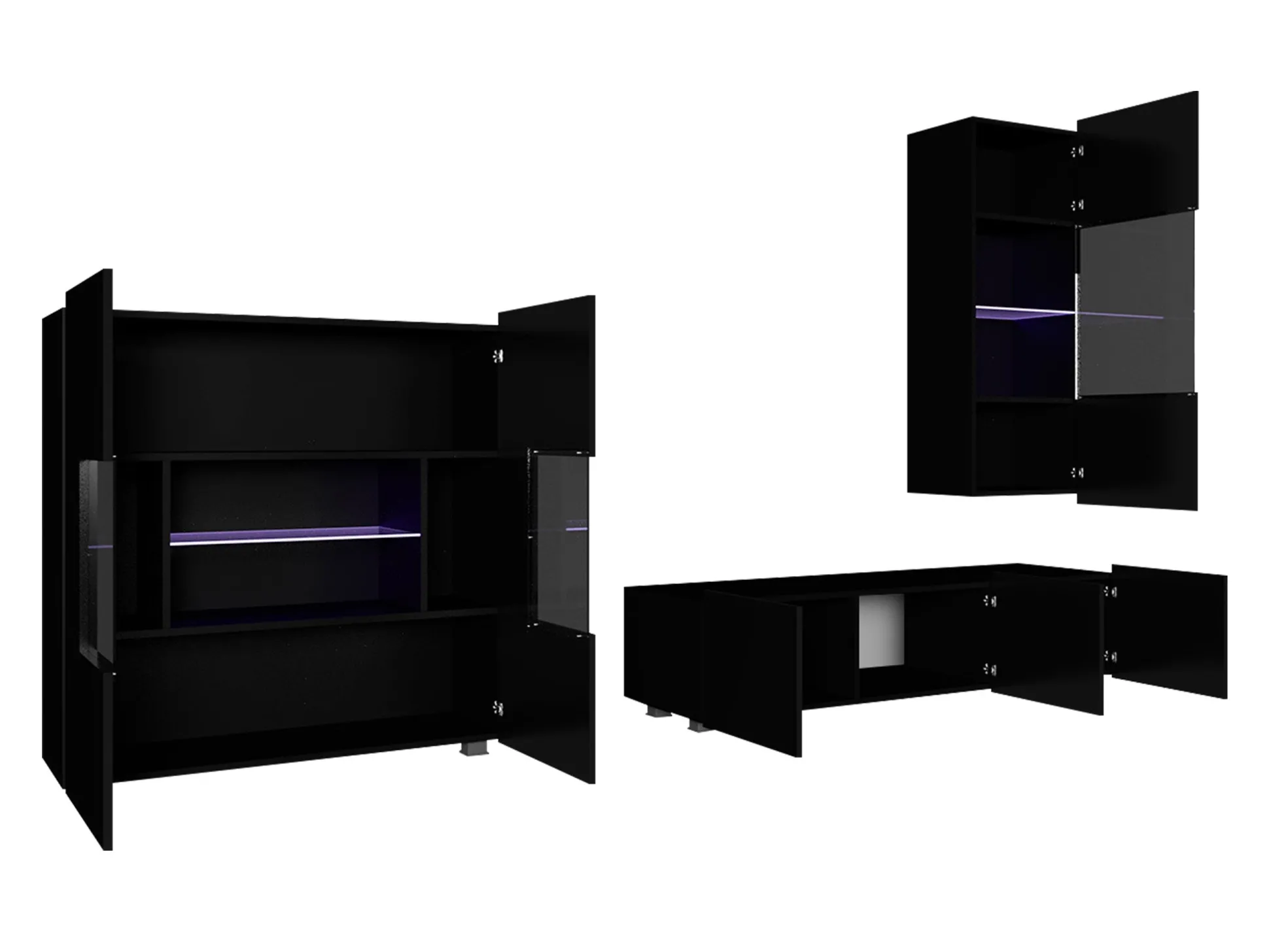 Stuemøbelsæt Remus VII (Hvid + Glansfuld hvid)