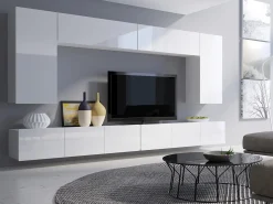 Stuemøbelsæt Remus XIII (Hvid + Glansfuld hvid)