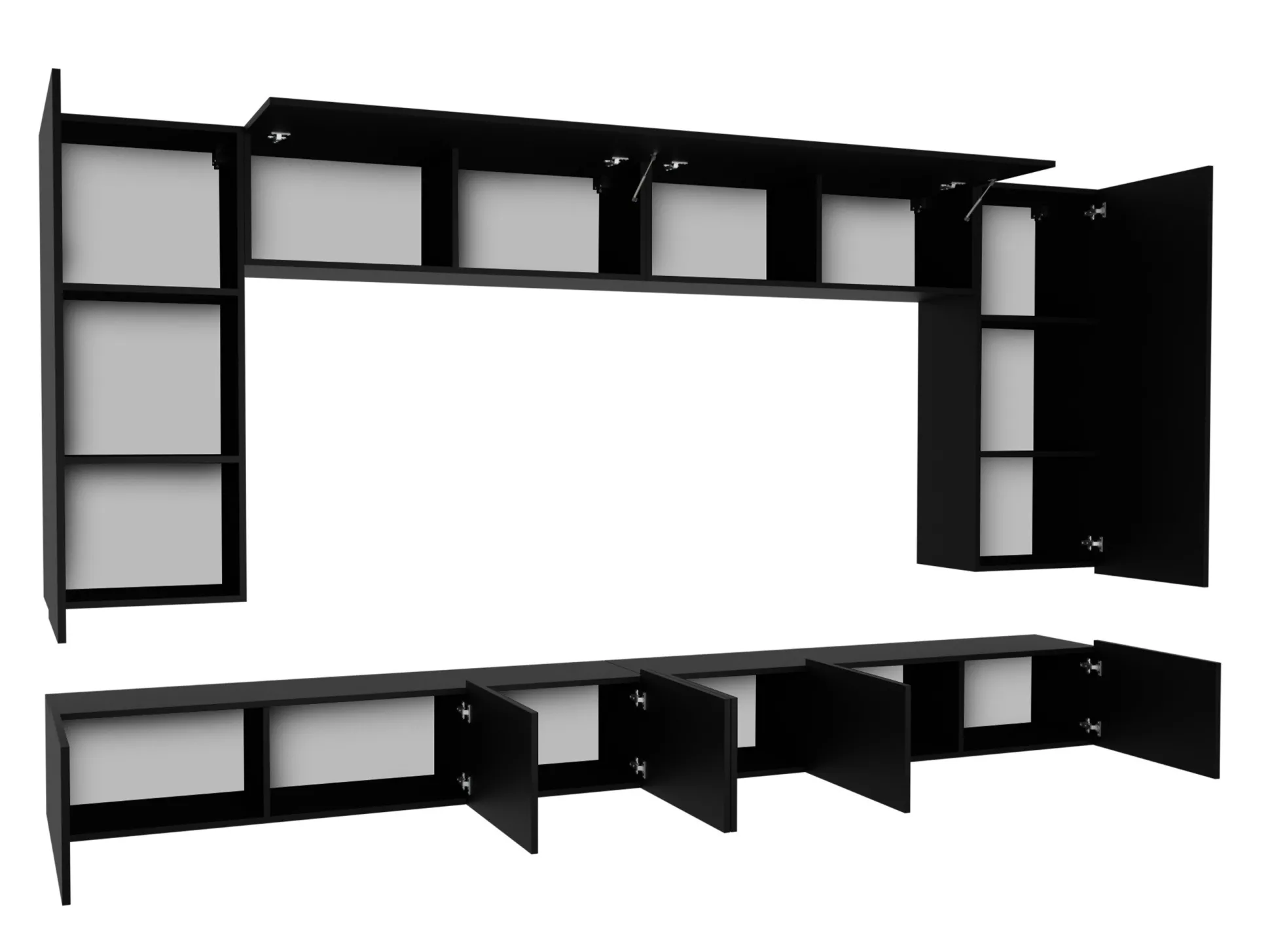 Stuemøbelsæt Remus XIII (Hvid + Glansfuld hvid)