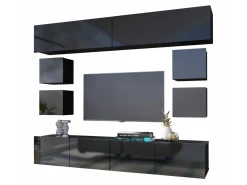 Stuemøbelsæt Remus XVI (Sort + Blank sort)