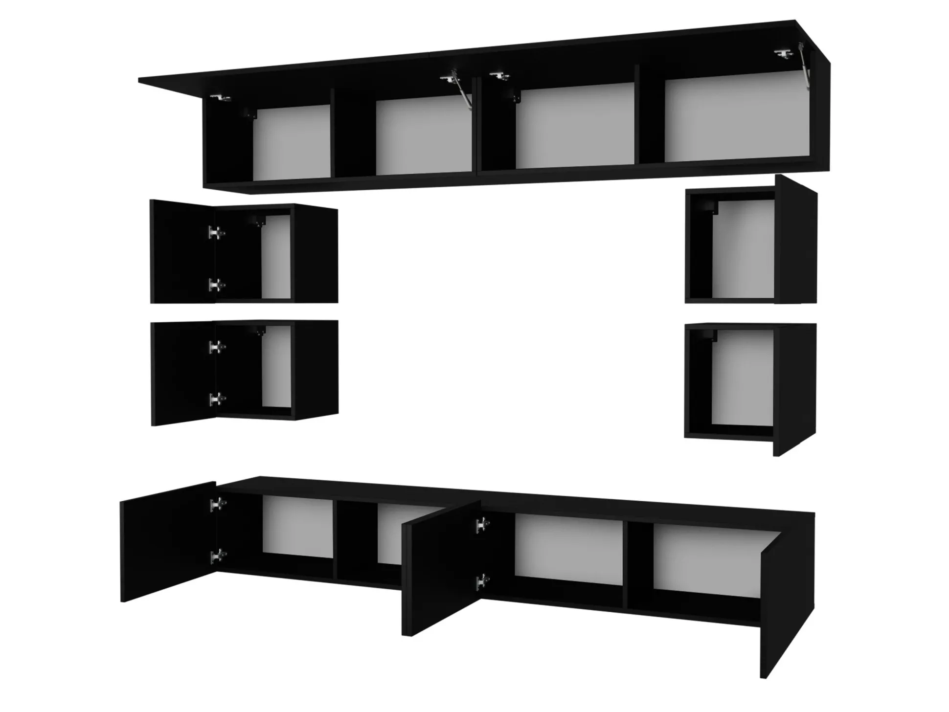 Stuemøbelsæt Remus XVI (Sort + Blank sort)