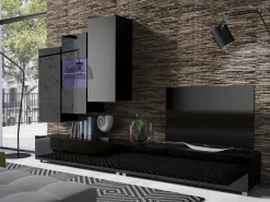 Stuemøbelsæt Remus XVII (Sort + Blank sort)