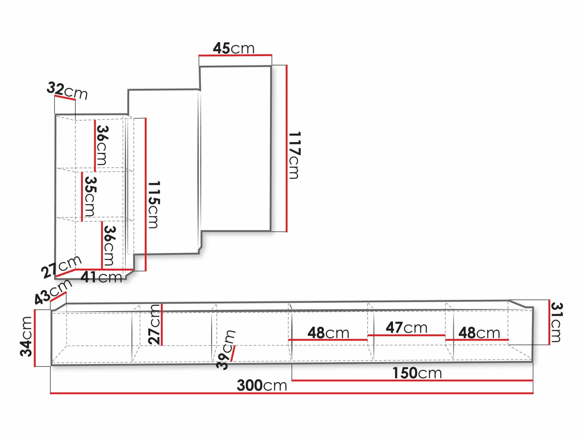 Stuemøbelsæt Remus XX (Hvid)