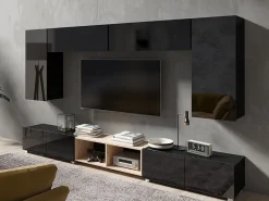 Stuemøbelsæt Remus XXIII (Sort + Blank sort + Artisan eg)