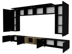 Stuemøbelsæt Remus XXIII (Sort + Blank sort + Artisan eg)