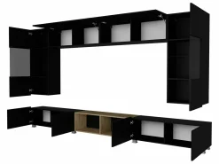 Stuemøbelsæt Remus XXIV (Sort + Blank sort + Artisan eg)