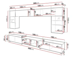 Stuemøbelsæt Remus XXIV (Sort + Blank sort + Artisan eg)