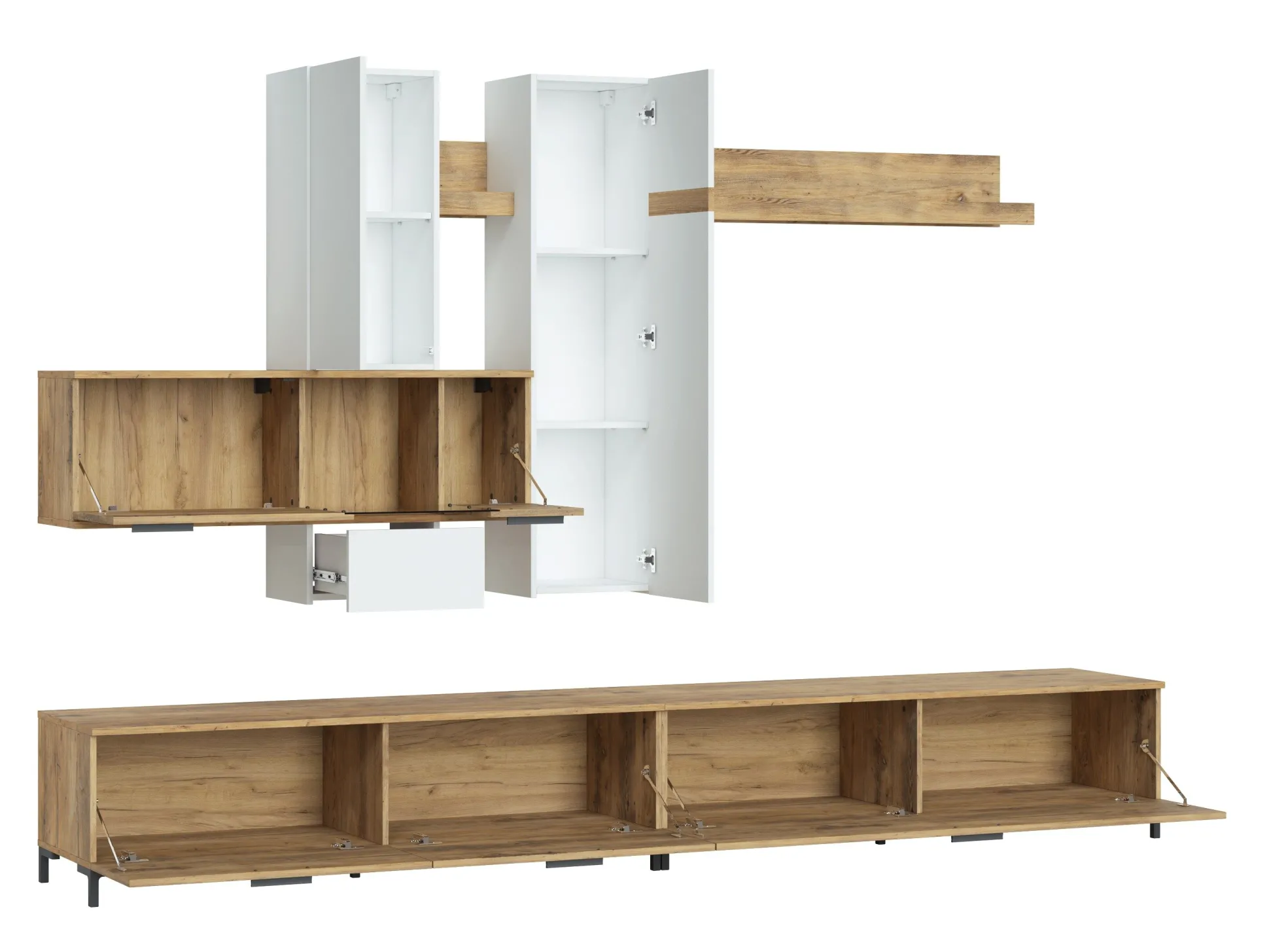 Stuemøbelsæt Salnola 105 (Hvid + Kastanje)