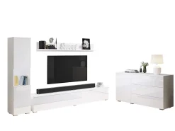 Stuemøbelsæt Sarasota 132 (Hvid + Glansfuld hvid)