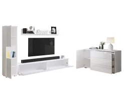 Stuemøbelsæt Sarasota 132 (Hvid + Glansfuld hvid)