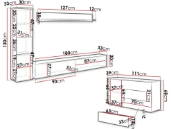 Stuemøbelsæt Sarasota 132 (Hvid + Glansfuld hvid)