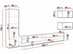 Stuemøbelsæt Sarasota 124 (Hvid + Glansfuld hvid)