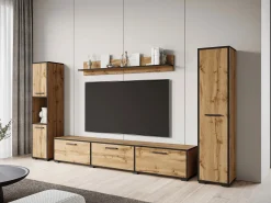 Stuemøbelsæt Sarasota 175 (Sort + Wotan eg)