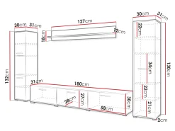 Stuemøbelsæt Sarasota 175 (Sort + Wotan eg)