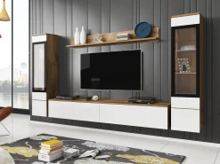 Stuemøbelsæt Sarasota 126 (Wotan eg + Glansfuld hvid)