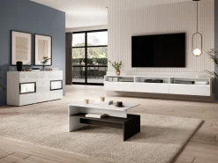 Stuemøbelsæt Serodeu 106 (Hvid + Glansfuld hvid)