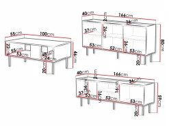 Stuemøbelsæt Sillen (Sort)