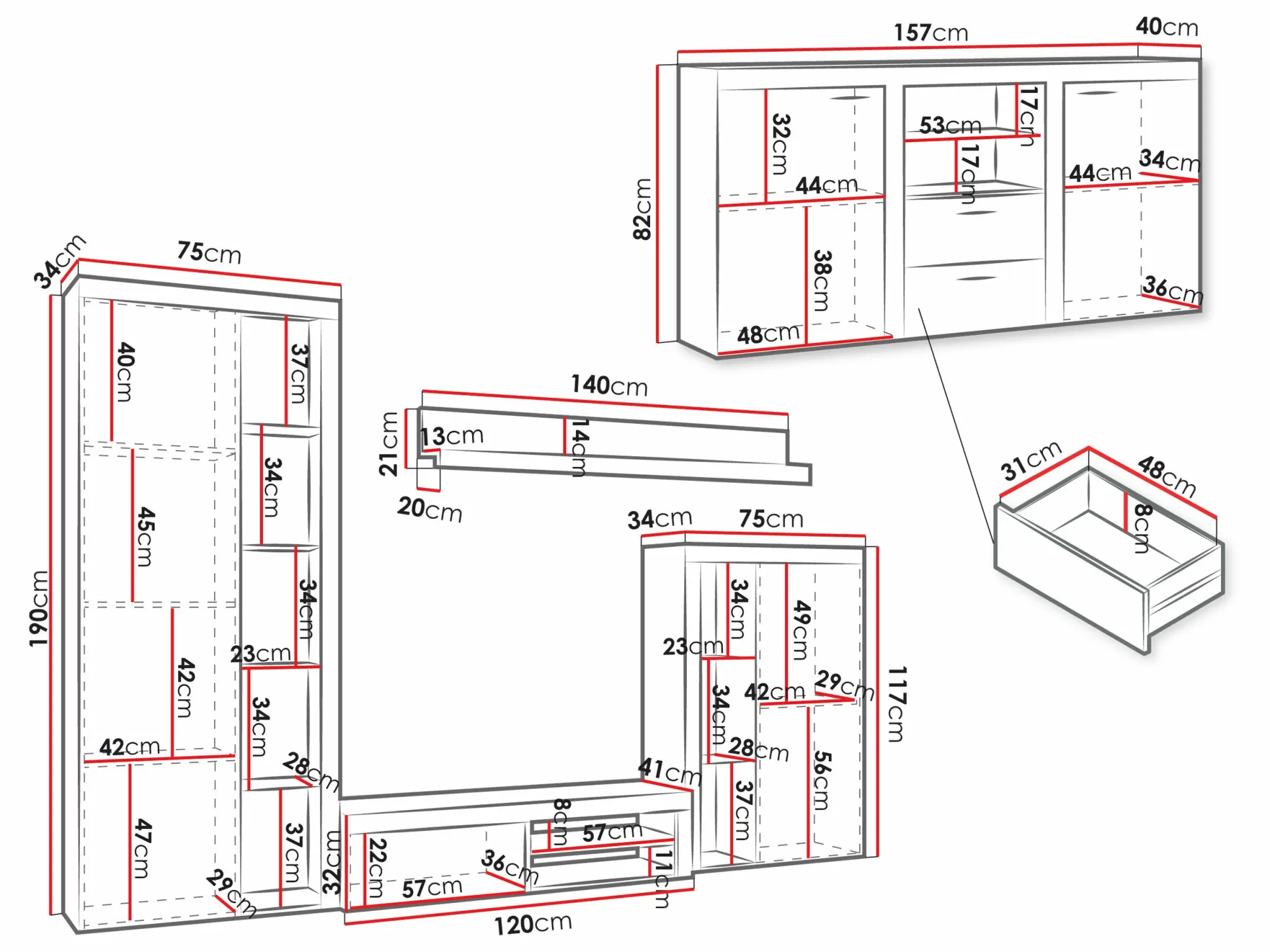 Stuemøbelsæt Soca I (Hvid)
