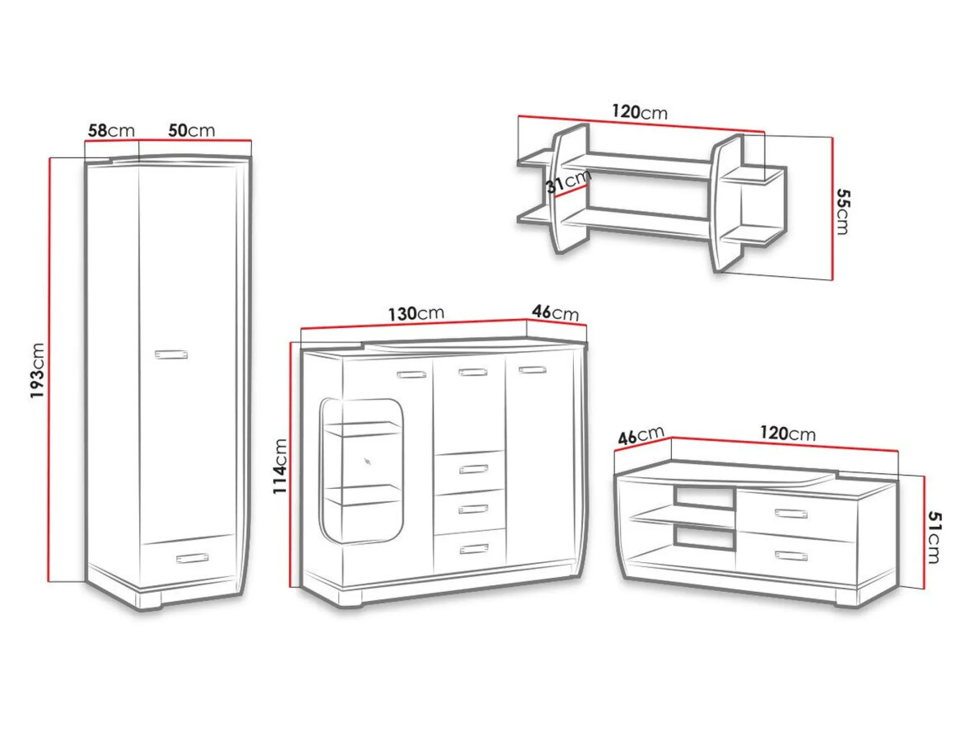 Stuemøbelsæt Tivlue 119