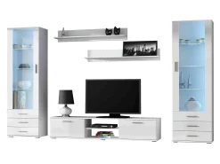 Stuemøbelsæt Tornola 109 (Hvid + Glansfuld hvid)