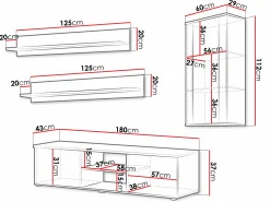 Stuemøbelsæt Tornola 113 (Hvid + Glansfuld hvid)