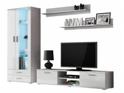 Stuemøbelsæt Tornola 115 (Hvid + Glansfuld hvid)